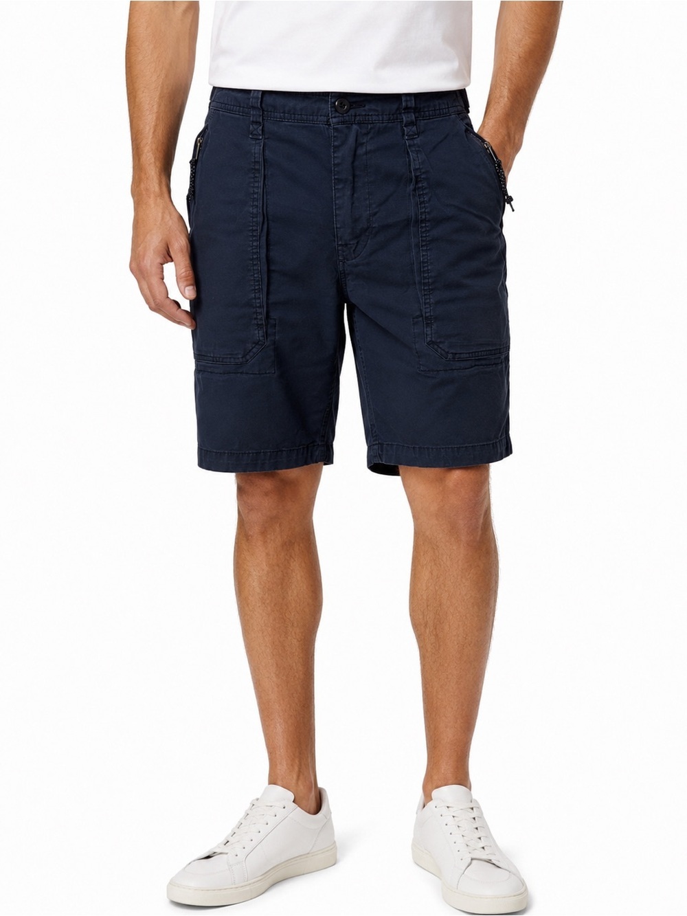 Abercrombie & Fitch Navy Utility Cargo Shorts Men’s 36 Adjustable Waist Stretch